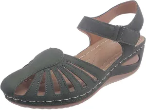 Women's Arch-Support Orthopedic Sandals Closed Toe Hollow Out Strap Ankle Trending Comfort Sandal Shoes for Vacation