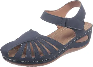 Women's Arch-Support Orthopedic Sandals Closed Toe Hollow Out Strap Ankle Trending Comfort Sandal Shoes for Vacation