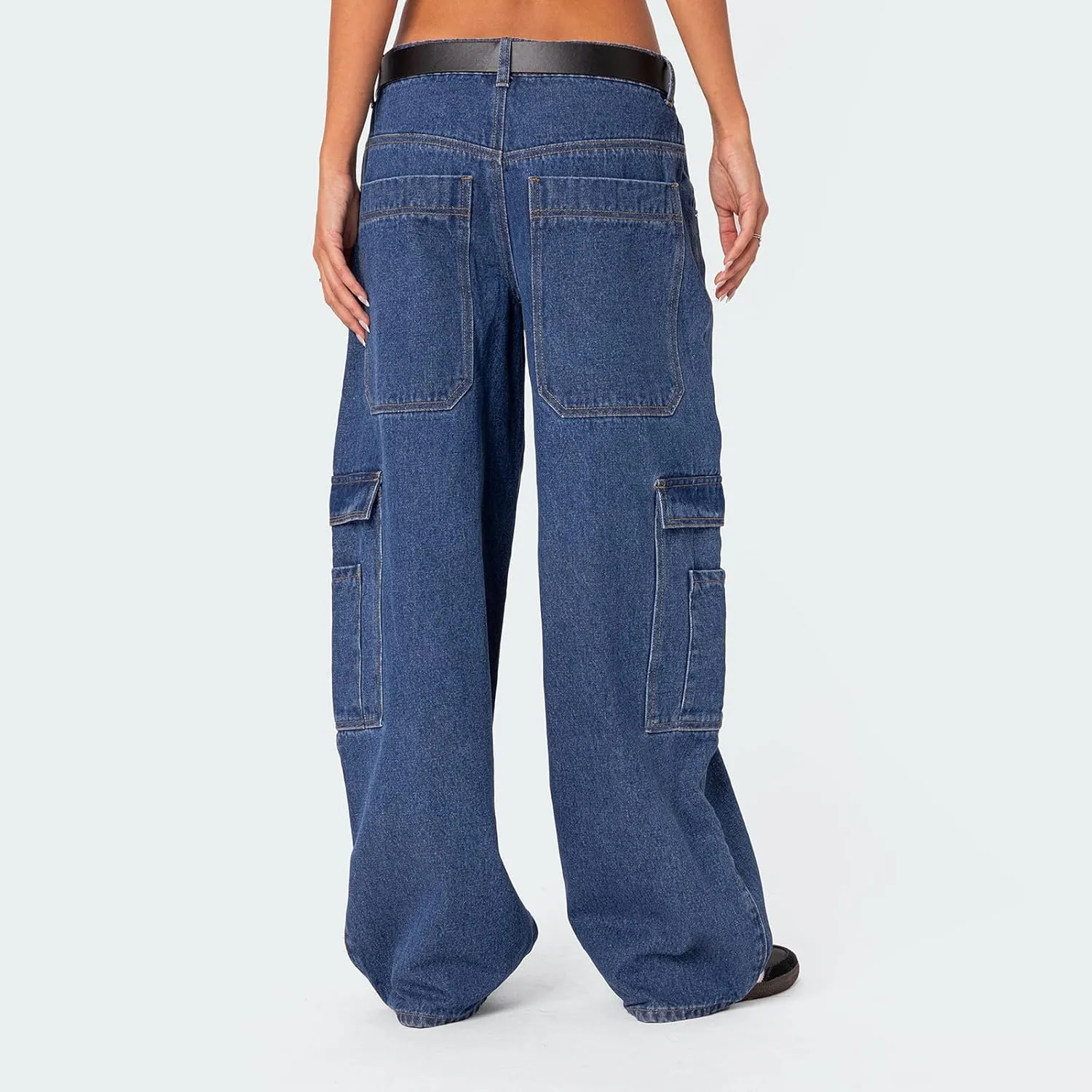 Women's Baggy Denim Pants Casual Low Rise Wide Leg Boyfriend Jeans Vintage Loose Straight Leg Jeans Y2K Streetwear