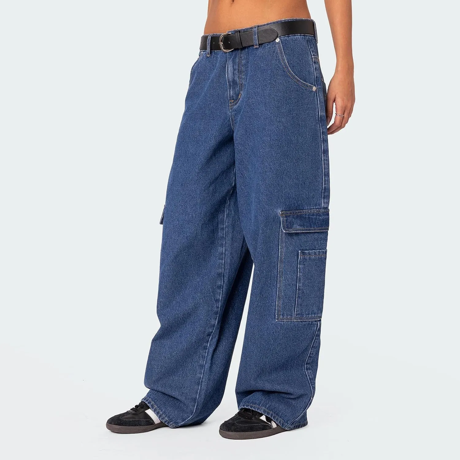 Women's Baggy Denim Pants Casual Low Rise Wide Leg Boyfriend Jeans Vintage Loose Straight Leg Jeans Y2K Streetwear