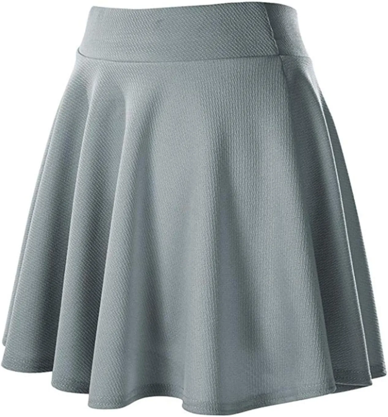 Women's Basic Versatile Stretchy Flared Casual Mini Skater Skirt Pleated Vintage A-Line 2025 Summer Swing Skirts