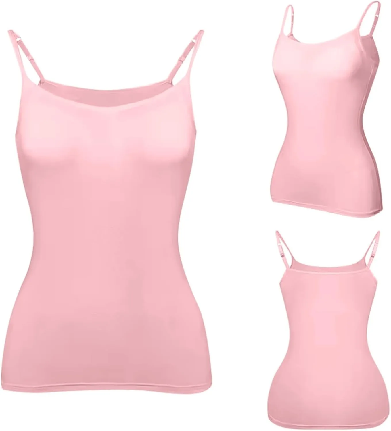 Women's Bra Camisole Tops Adjustable Spaghetti Strap Cami Tank Yoga Sports T-Shirts Athletic Outside with Chest Pad