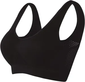 Womens Breathable No Underwire Bra Wireless Everyday Bras Seamless Sports Bra Wirefree Yoga Bra with Removable Pads