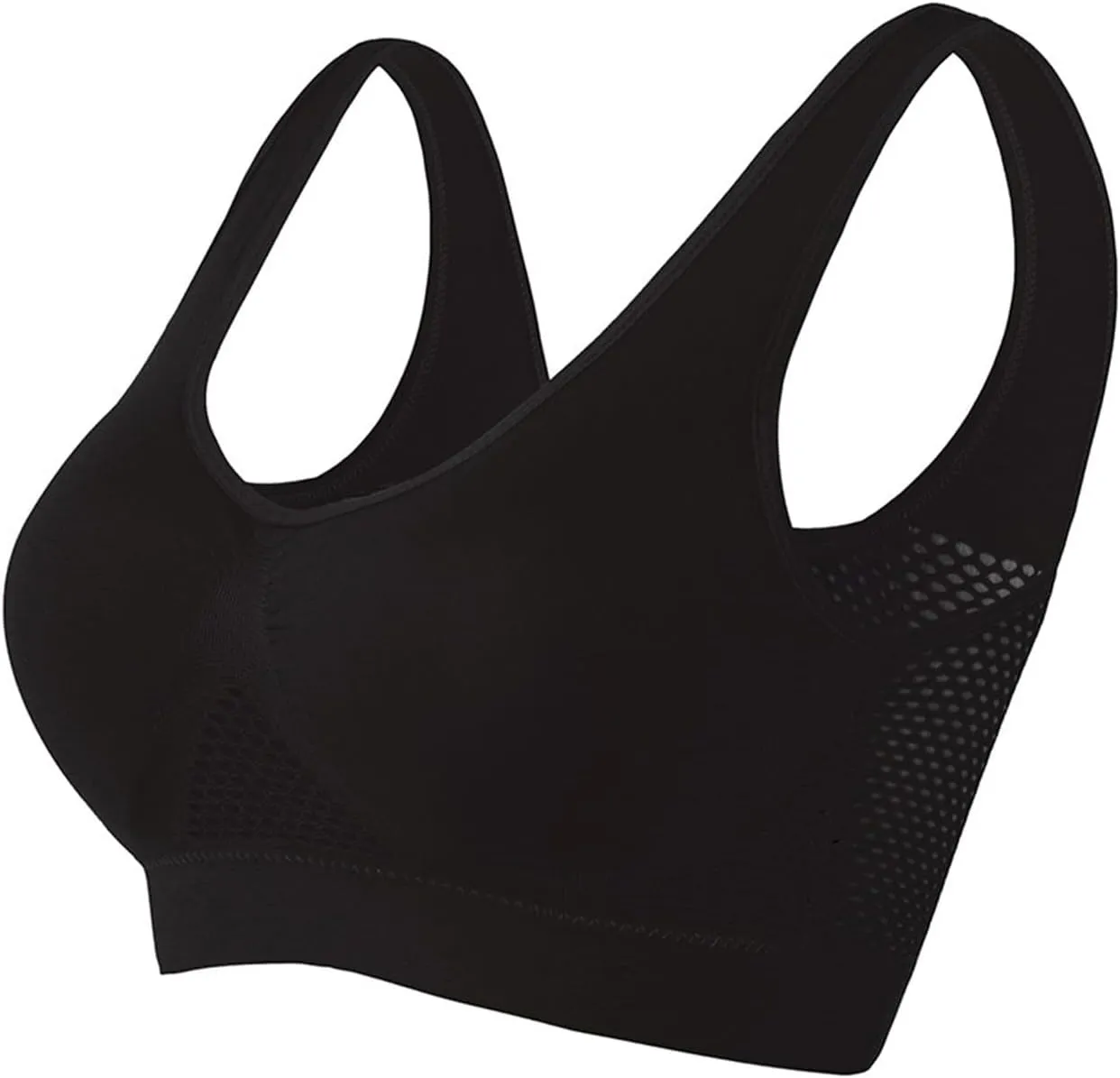 Womens Breathable No Underwire Bra Wireless Everyday Bras Seamless Sports Bra Wirefree Yoga Bra with Removable Pads