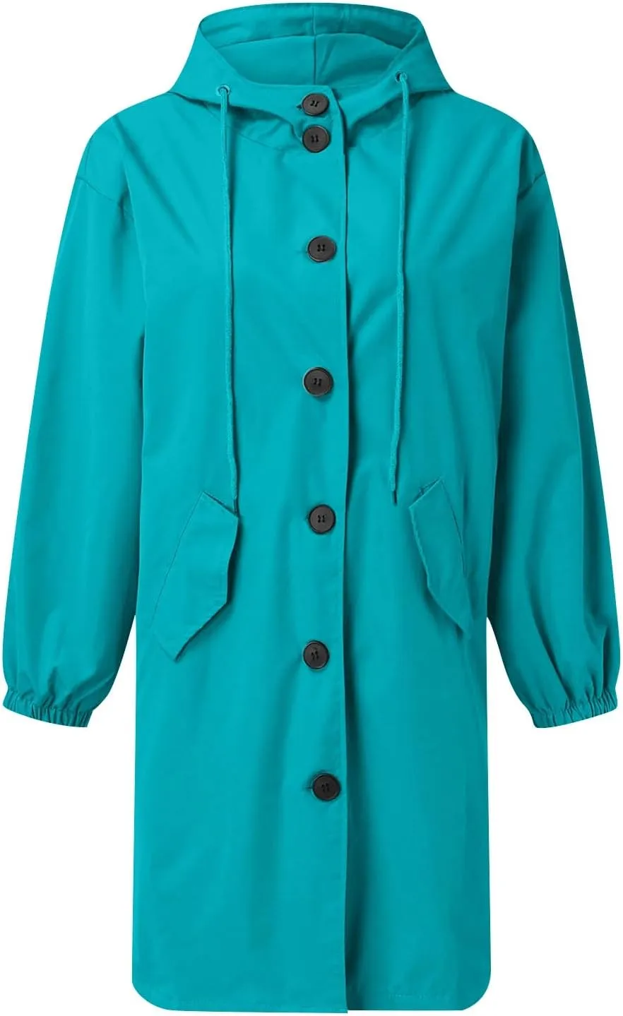 Women's Casual Mid Length Trench Coat Belted Waist Long Sleeve Outerwear Womens Windbreaker Nylon Pants