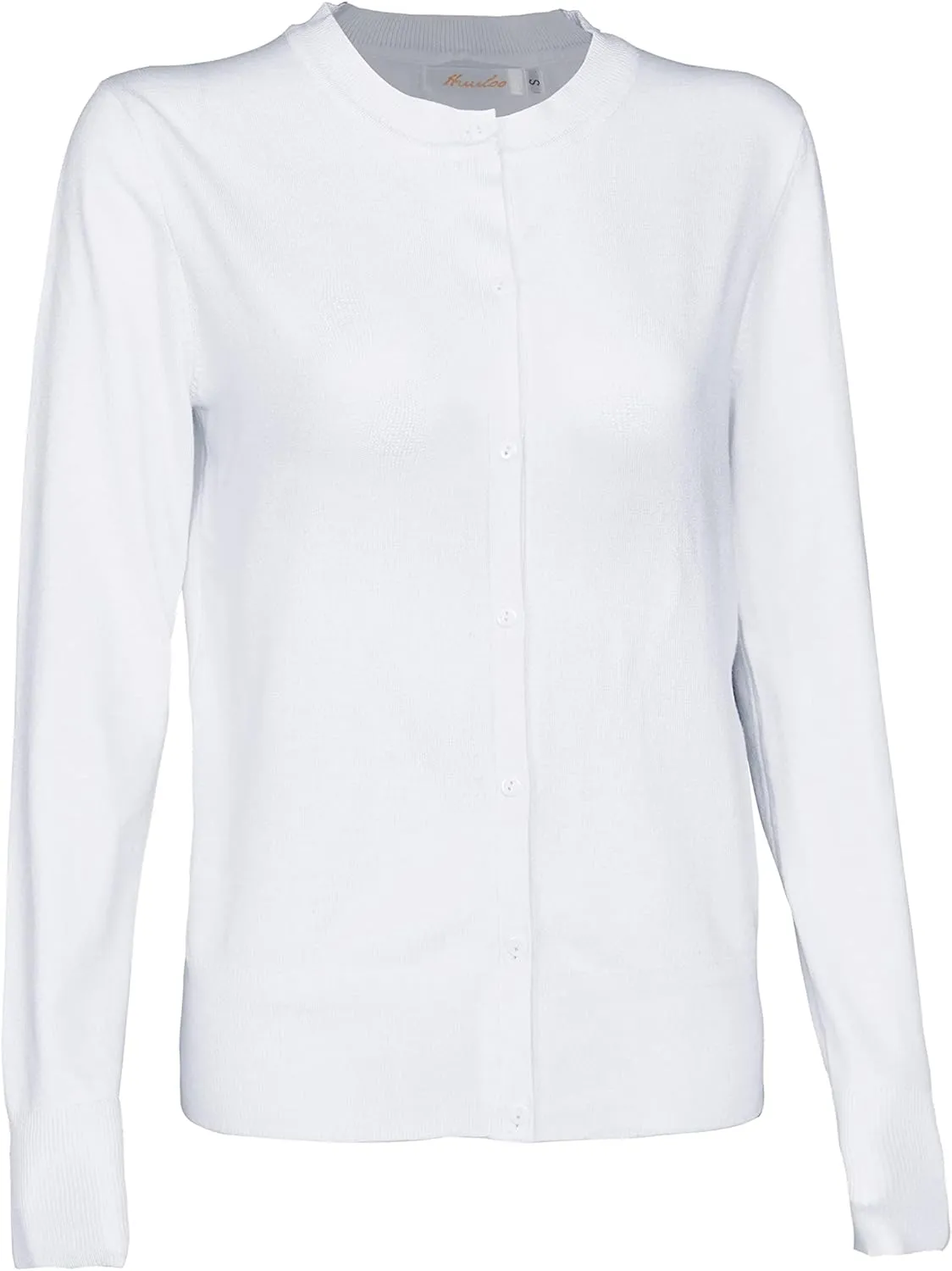 Women's Crew Neck Button Down Long Sleeve Cardigan Sweater