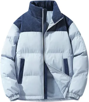 Women's Crop Puffer Jacket Trendy Zip Up Quilted Short Winter Coat Thickened Down Jackets Parkas with Pockets Outwear