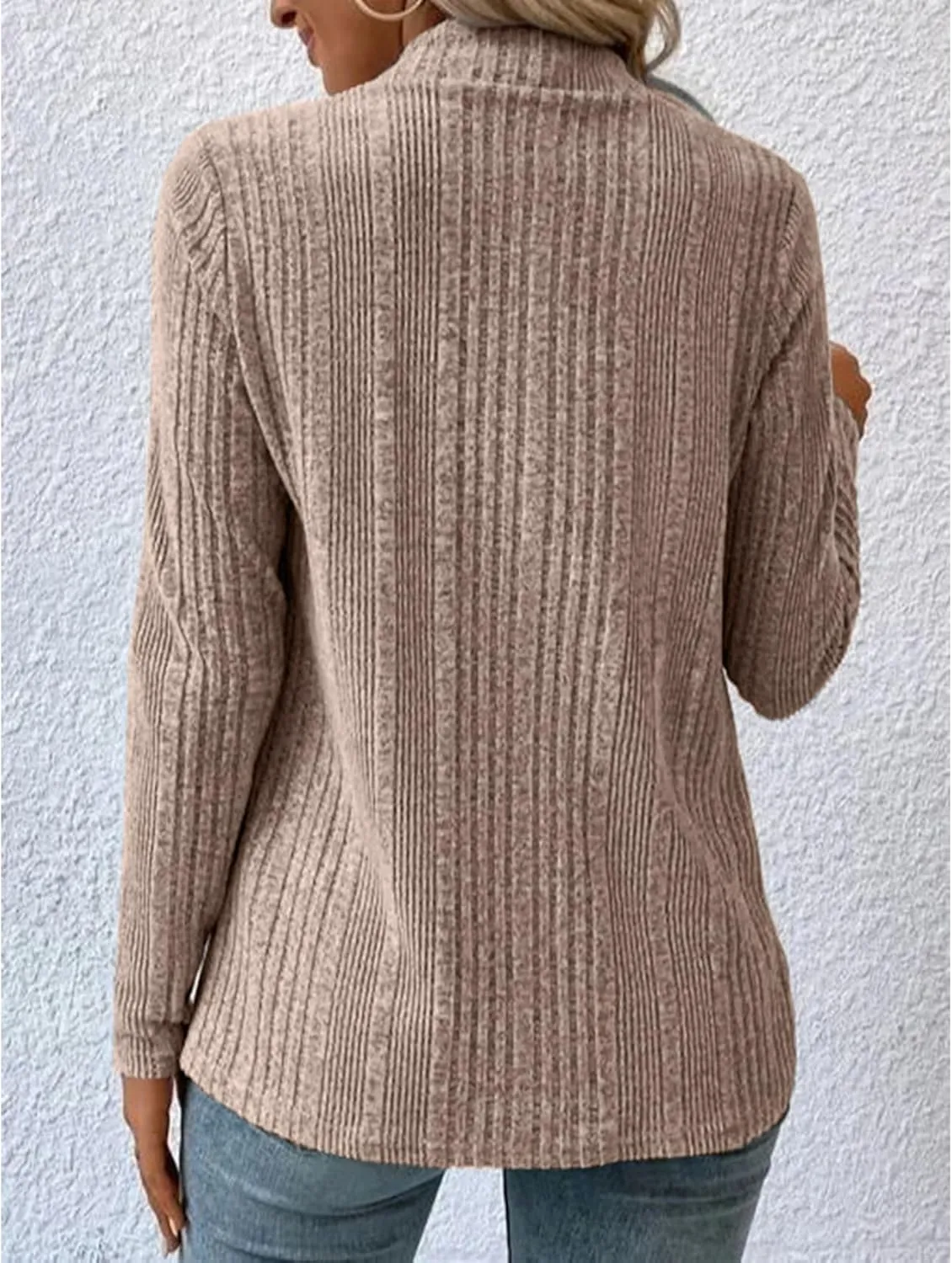 Women's Draped Open Front Lightweight Cardigan Tops Casual Long Sleeve Knit Outerwear Coffee Look