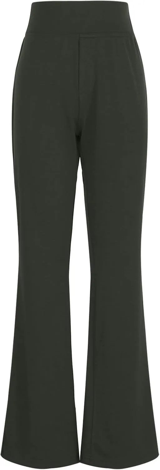 Womens Dress Pants Casual Stretchy High Waist Bell-Bottoms Slacks Business High Waist Bootcut Trousers with Pockets