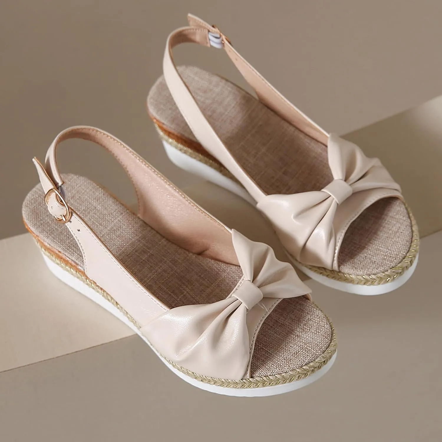Womens Dress Sandals Plus Size Ankle Strap Buckle Black Sandal Wedge Casual Arch Support Comfortable Summer Shoes
