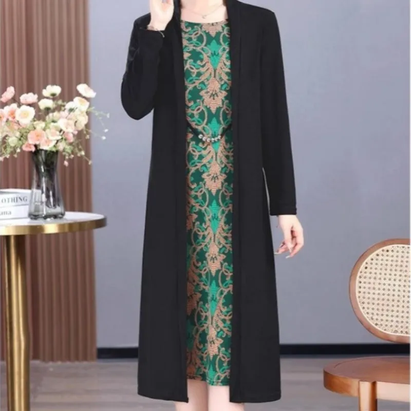 Women's Elegant Patchwork Fake 2-Piece Dress