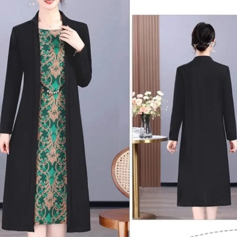 Women's Elegant Patchwork Fake 2-Piece Dress