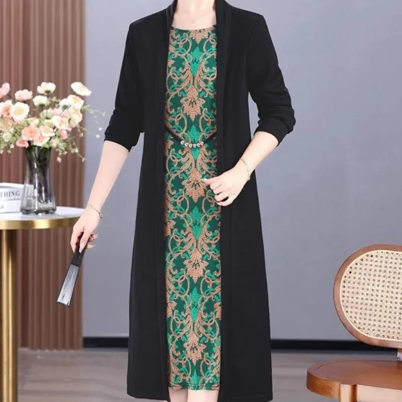 Women's Elegant Patchwork Fake 2-Piece Dress