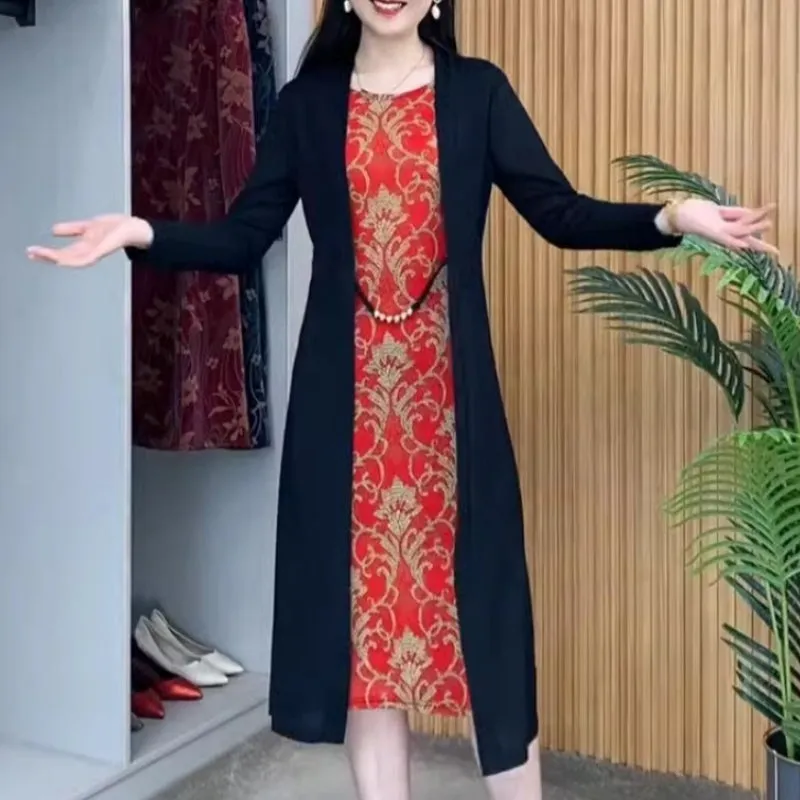 Women's Elegant Patchwork Fake 2-Piece Dress
