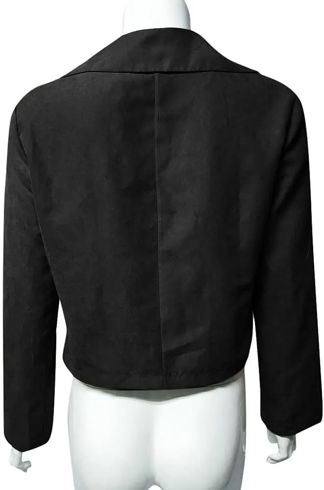 Womens Faux Leather Jacket Collar Zipper Stitching Solid Color Jacket Womens Coats De para Mujer Brown Jacket
