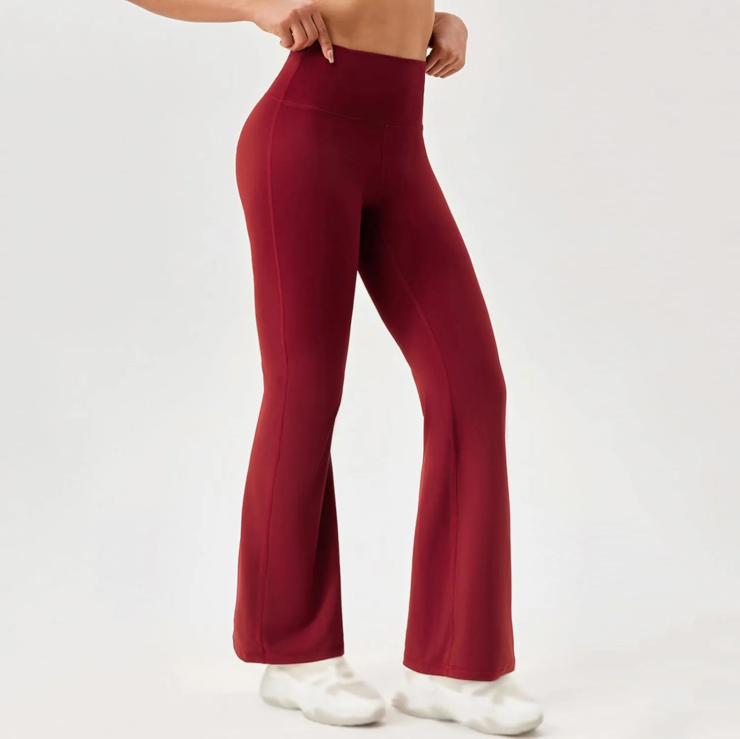 Women's Flare Leggings with Pockets Solid High Waisted Bootcut Yoga Pants Tummy Control Bell Bottom Leggings 2025