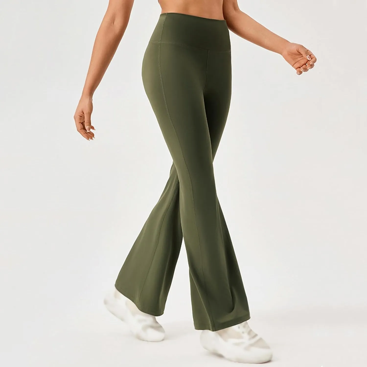 Women's Flare Leggings with Pockets Solid High Waisted Bootcut Yoga Pants Tummy Control Bell Bottom Leggings 2025