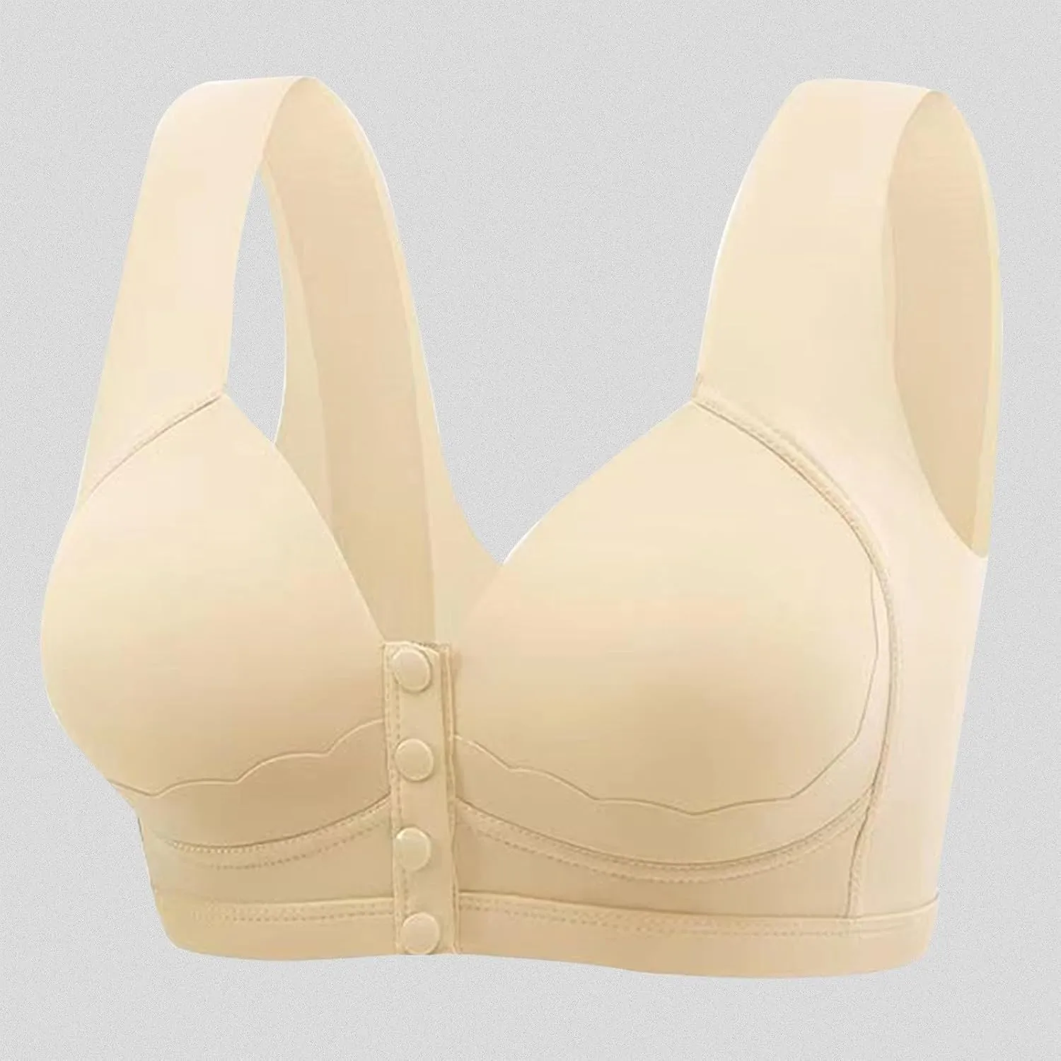 Women's Front Closure Bras, Post Surgery Compression Bra Front Closure Bra with Adjustable Straps Wirefree Bra