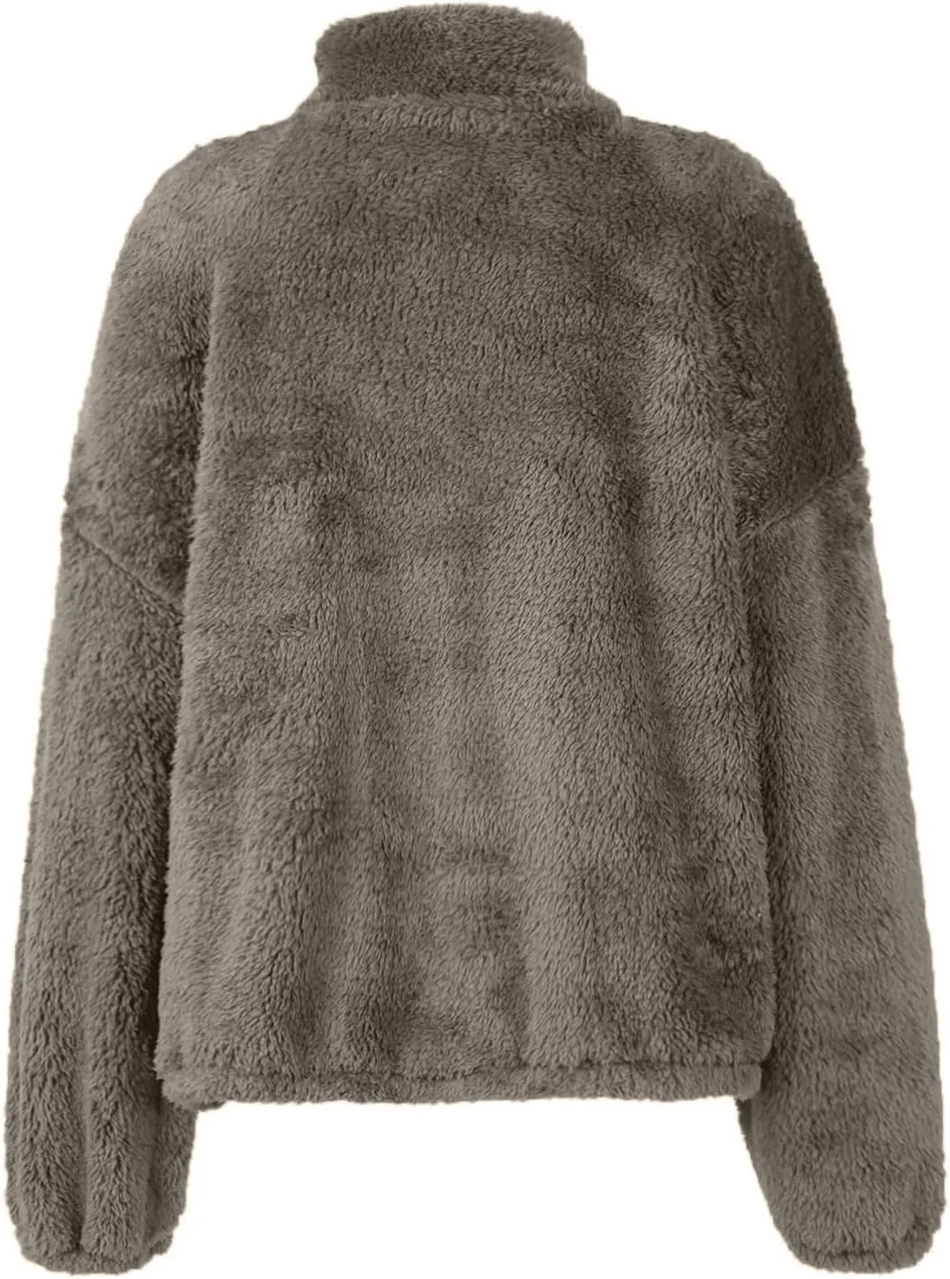Womens Half Zip Sweatshirt Sherpa Hoodie Quarter Zip Pullover Fuzzy Sweater with Pocket Comfy Warm Winter Clothes