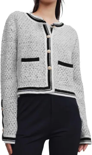 Womens Knit Cardigan Sweaters Casual Open Front Button Down Long Sleeve Cropped Tweed Jacket Trendy 2025