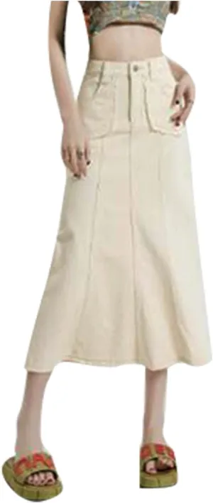 Women's Long Skirt Women's Casual Loose and Versatile Slim Fishtail Denim Skirt Wrap High Waisted Jean Skirt
