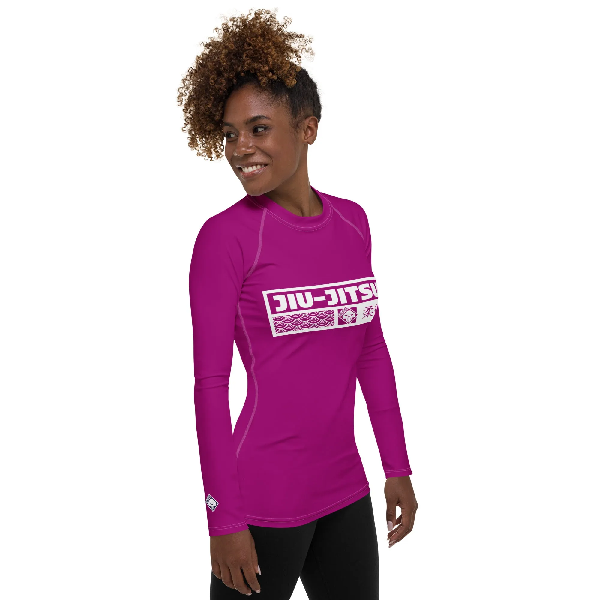 Womens Long Sleeve BJJ Rash Guard - Jiu-Jitsu 014 - Fresh Eggplant