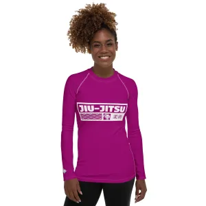 Womens Long Sleeve BJJ Rash Guard - Jiu-Jitsu 014 - Fresh Eggplant