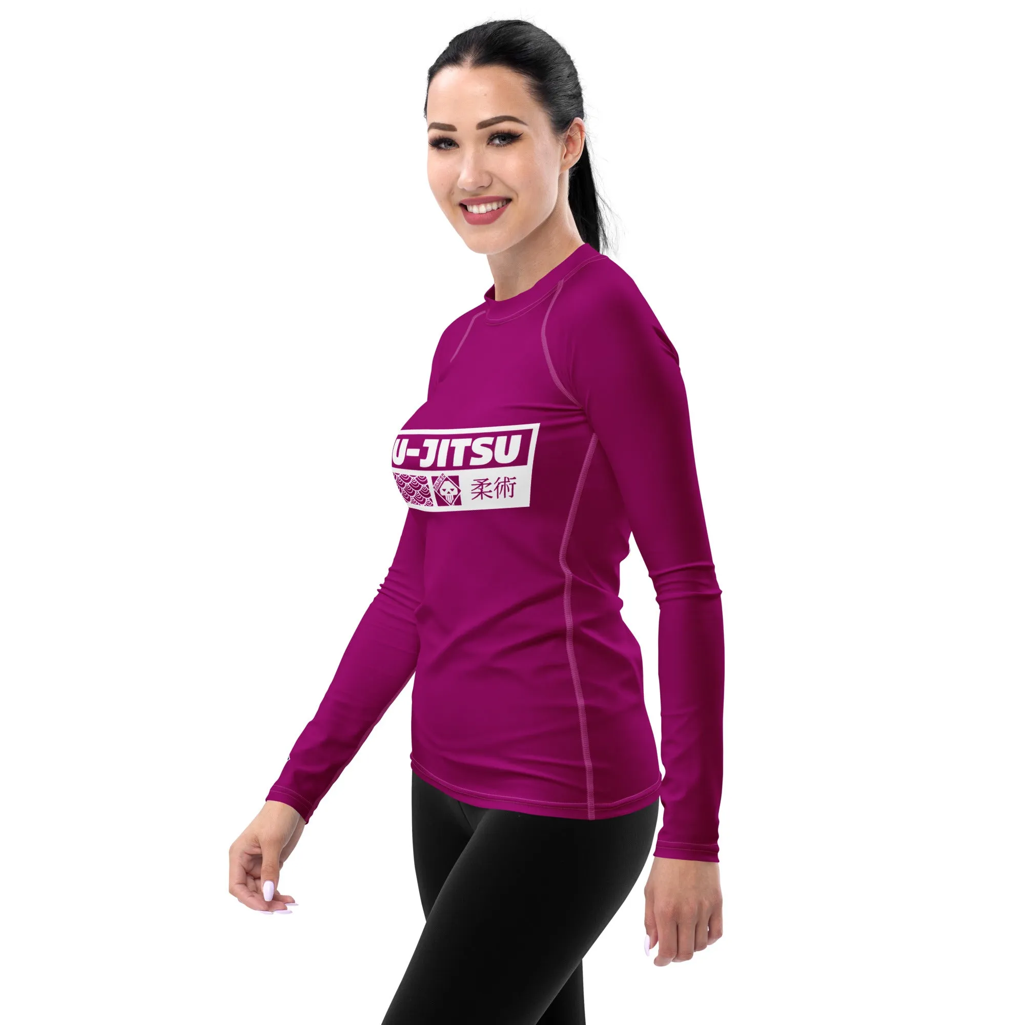 Womens Long Sleeve BJJ Rash Guard - Jiu-Jitsu 014 - Fresh Eggplant
