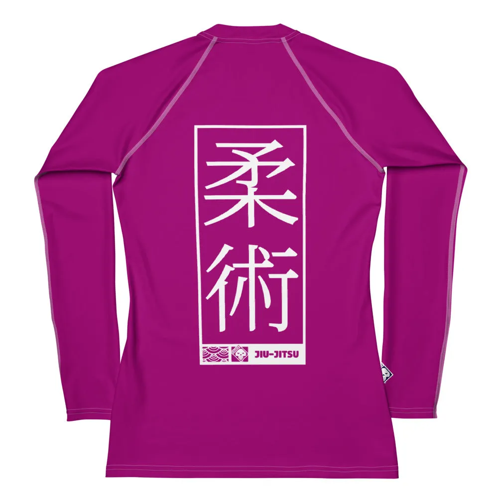 Womens Long Sleeve BJJ Rash Guard - Jiu-Jitsu 014 - Fresh Eggplant