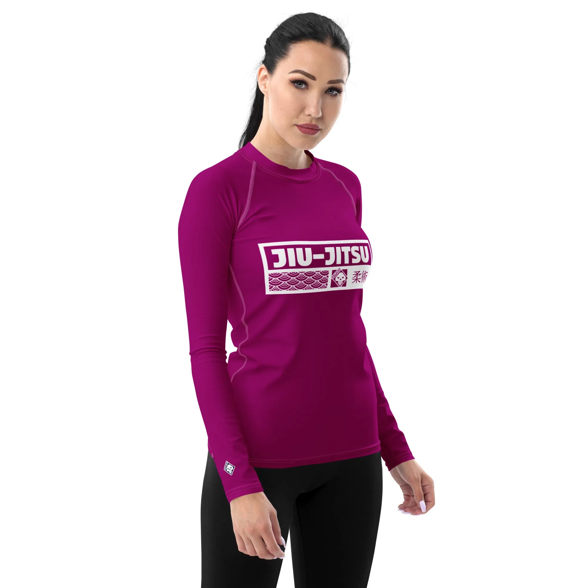 Womens Long Sleeve BJJ Rash Guard - Jiu-Jitsu 014 - Fresh Eggplant