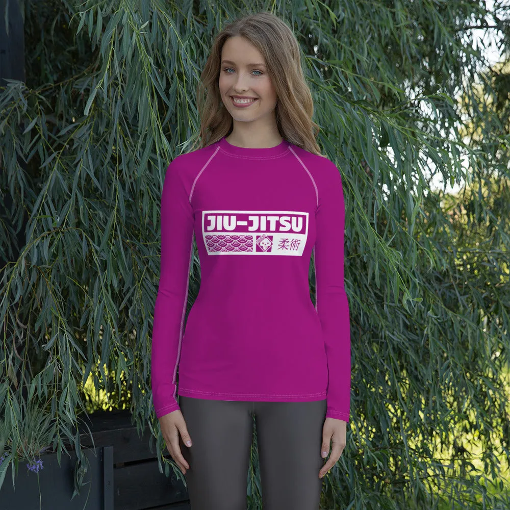 Womens Long Sleeve BJJ Rash Guard - Jiu-Jitsu 014 - Fresh Eggplant