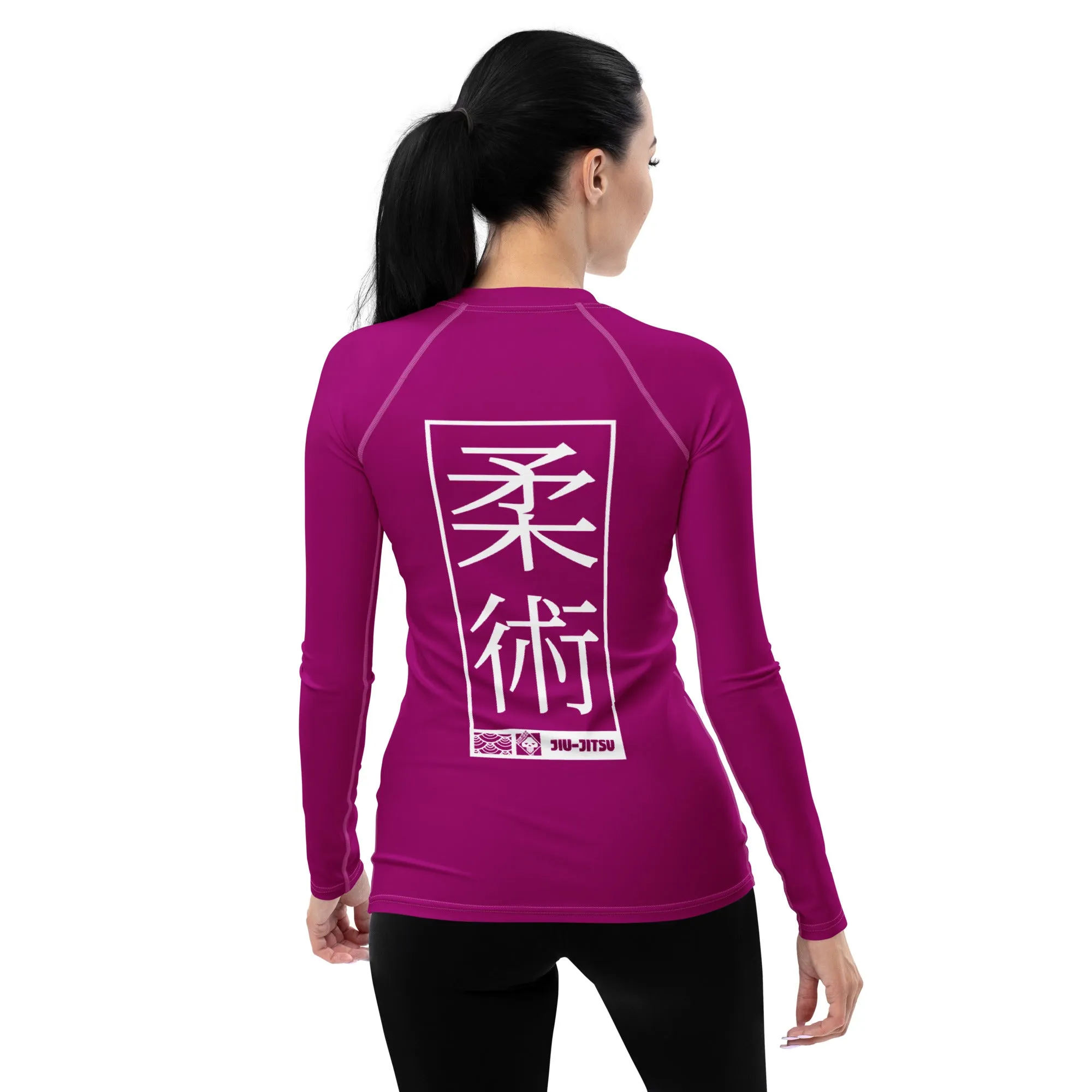 Womens Long Sleeve BJJ Rash Guard - Jiu-Jitsu 014 - Fresh Eggplant