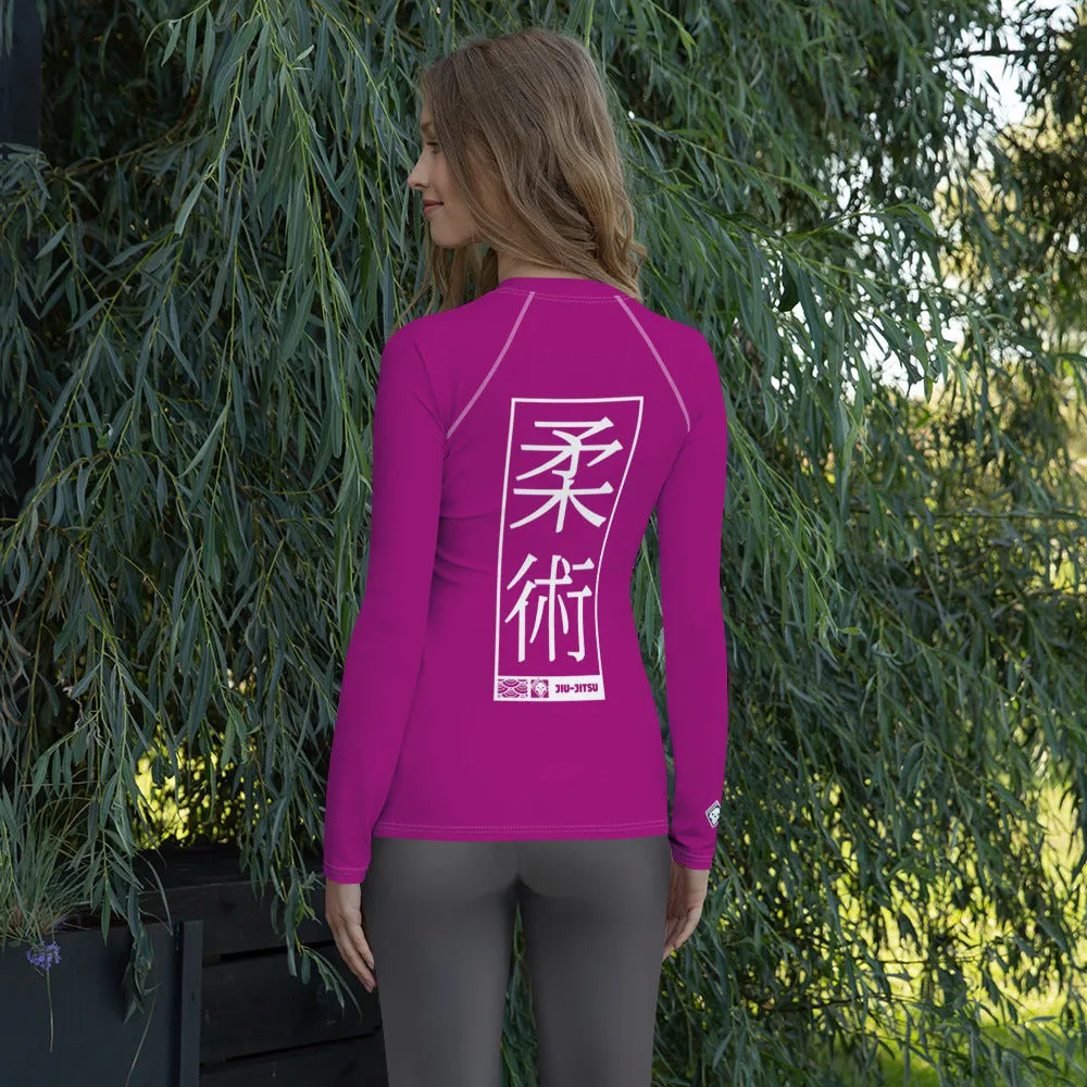 Womens Long Sleeve BJJ Rash Guard - Jiu-Jitsu 014 - Fresh Eggplant