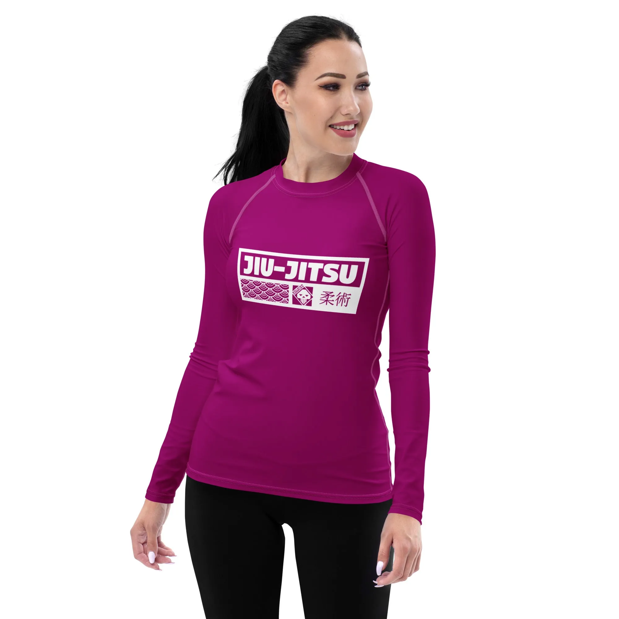 Womens Long Sleeve BJJ Rash Guard - Jiu-Jitsu 014 - Fresh Eggplant