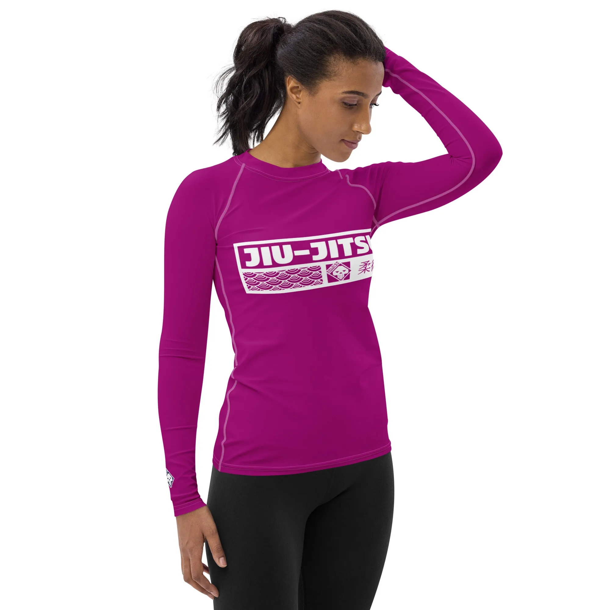 Womens Long Sleeve BJJ Rash Guard - Jiu-Jitsu 014 - Fresh Eggplant