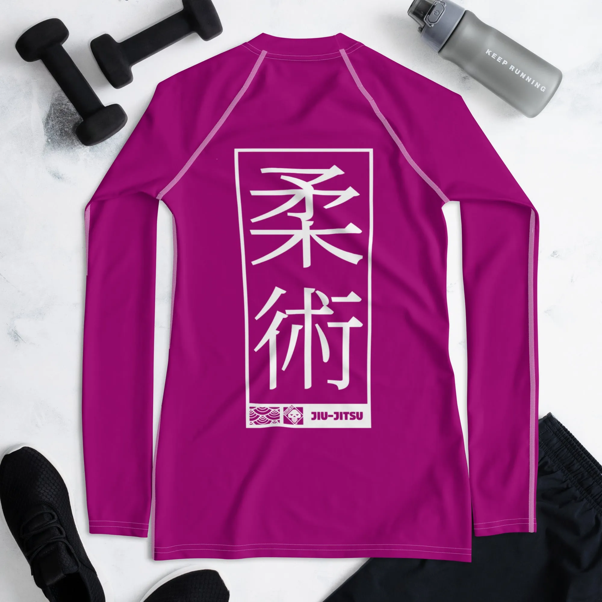 Womens Long Sleeve BJJ Rash Guard - Jiu-Jitsu 014 - Fresh Eggplant