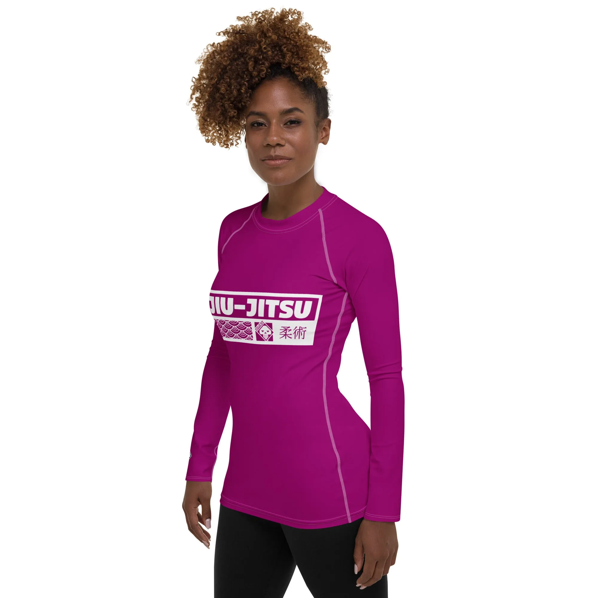 Womens Long Sleeve BJJ Rash Guard - Jiu-Jitsu 014 - Fresh Eggplant