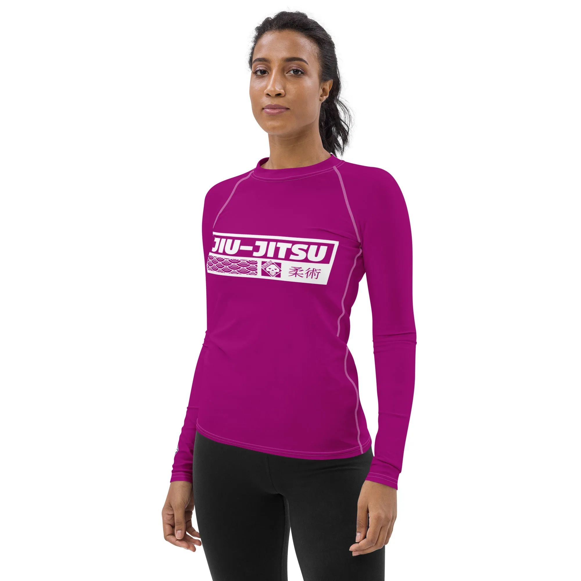 Womens Long Sleeve BJJ Rash Guard - Jiu-Jitsu 014 - Fresh Eggplant