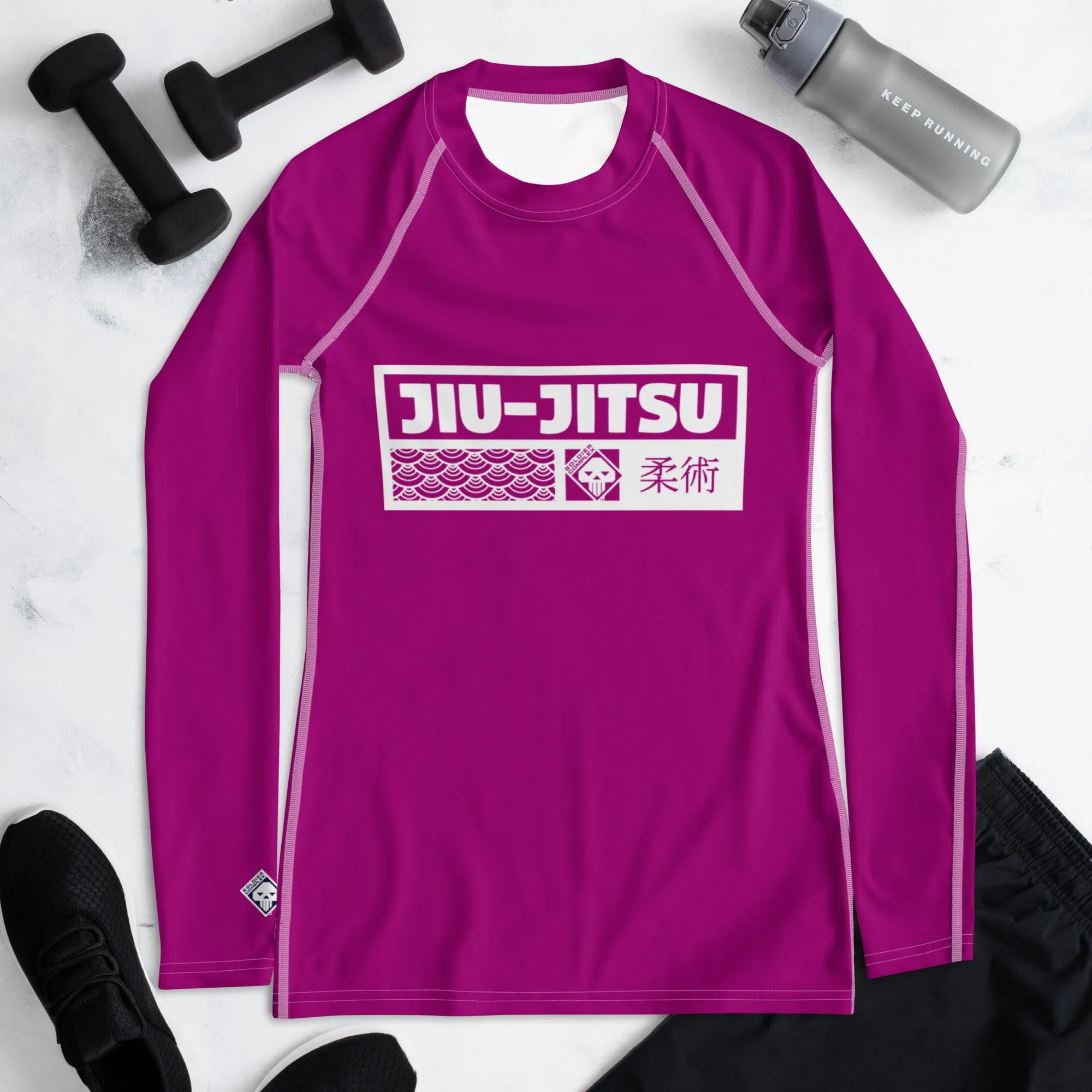 Womens Long Sleeve BJJ Rash Guard - Jiu-Jitsu 014 - Fresh Eggplant