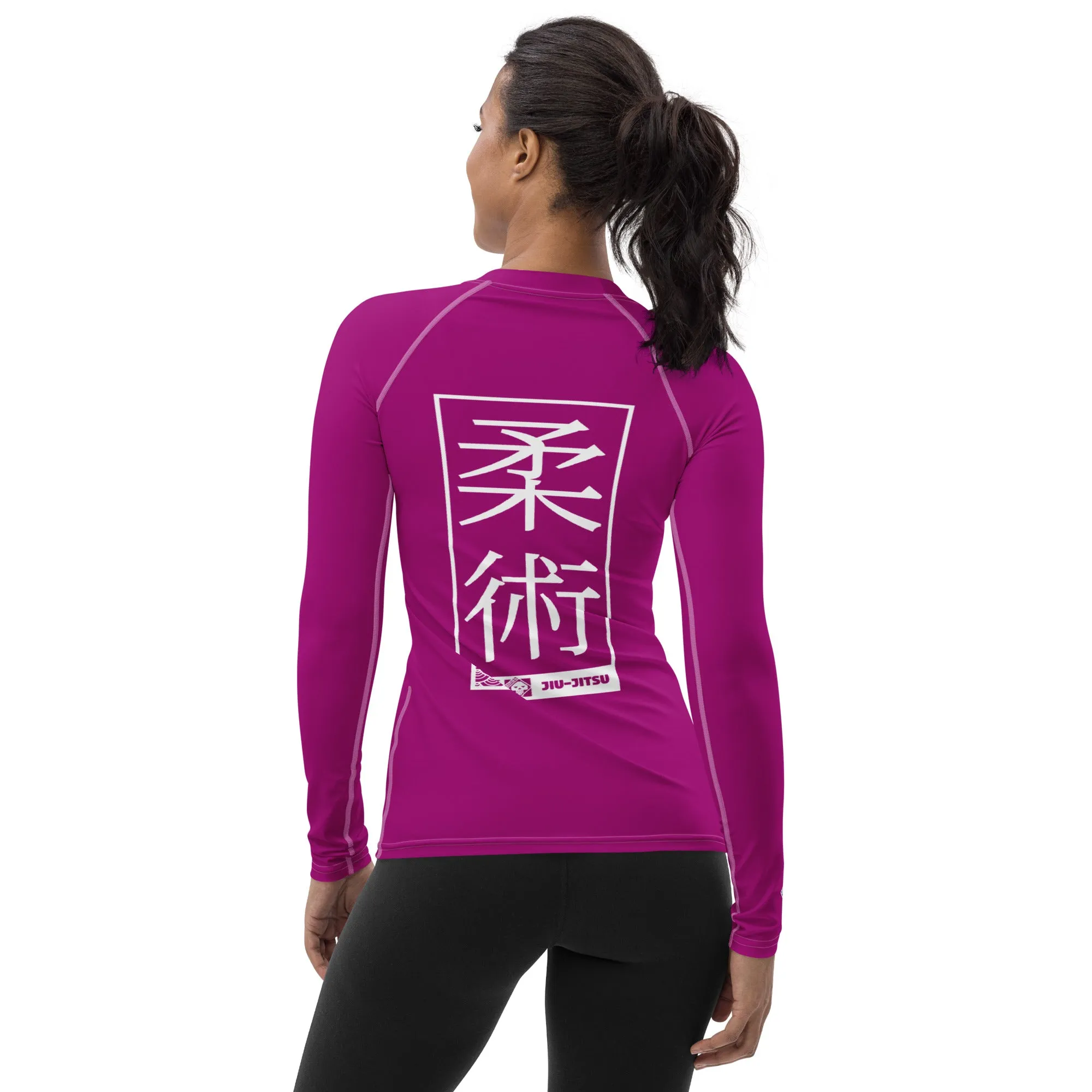 Womens Long Sleeve BJJ Rash Guard - Jiu-Jitsu 014 - Fresh Eggplant