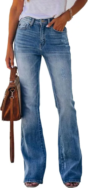 Women's Mid Rise Bootcut Jeans Flared Pants