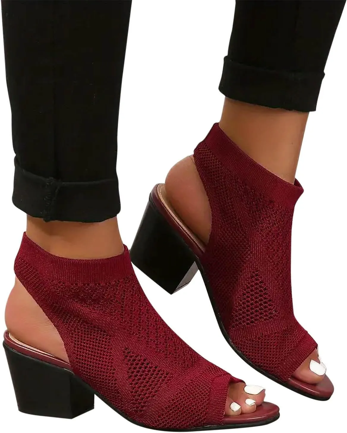 Women's Open Toe Sandal Lightweight Soft Breathable Trendy Dress Shoes Comfort Cute Smooth Low Heel Shoe