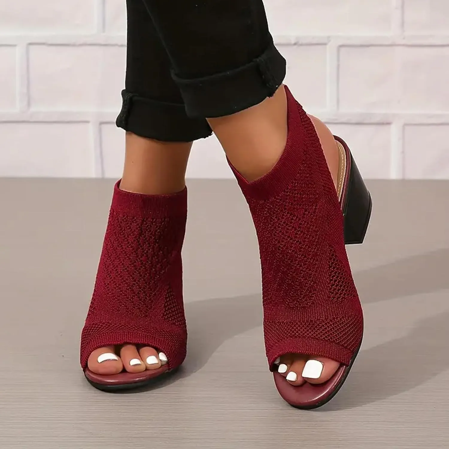 Women's Open Toe Sandal Lightweight Soft Breathable Trendy Dress Shoes Comfort Cute Smooth Low Heel Shoe