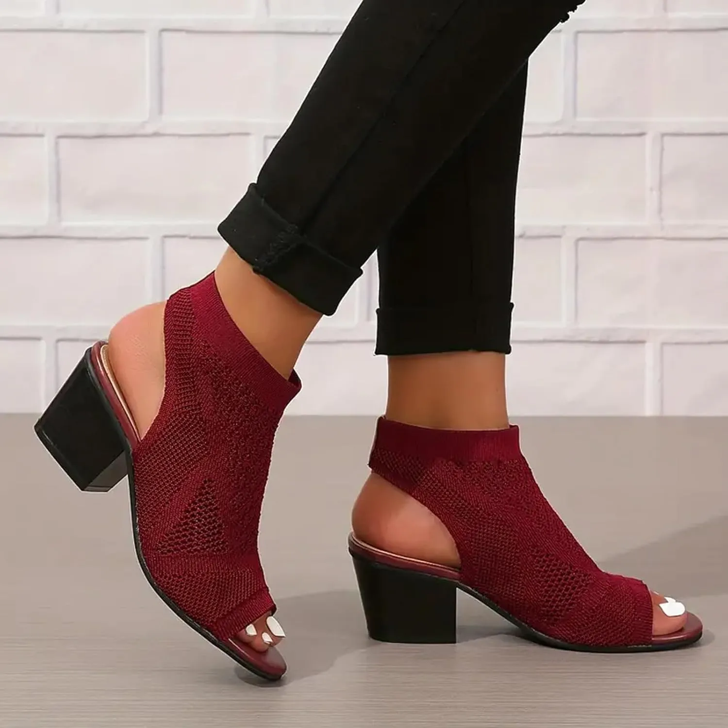 Women's Open Toe Sandal Lightweight Soft Breathable Trendy Dress Shoes Comfort Cute Smooth Low Heel Shoe