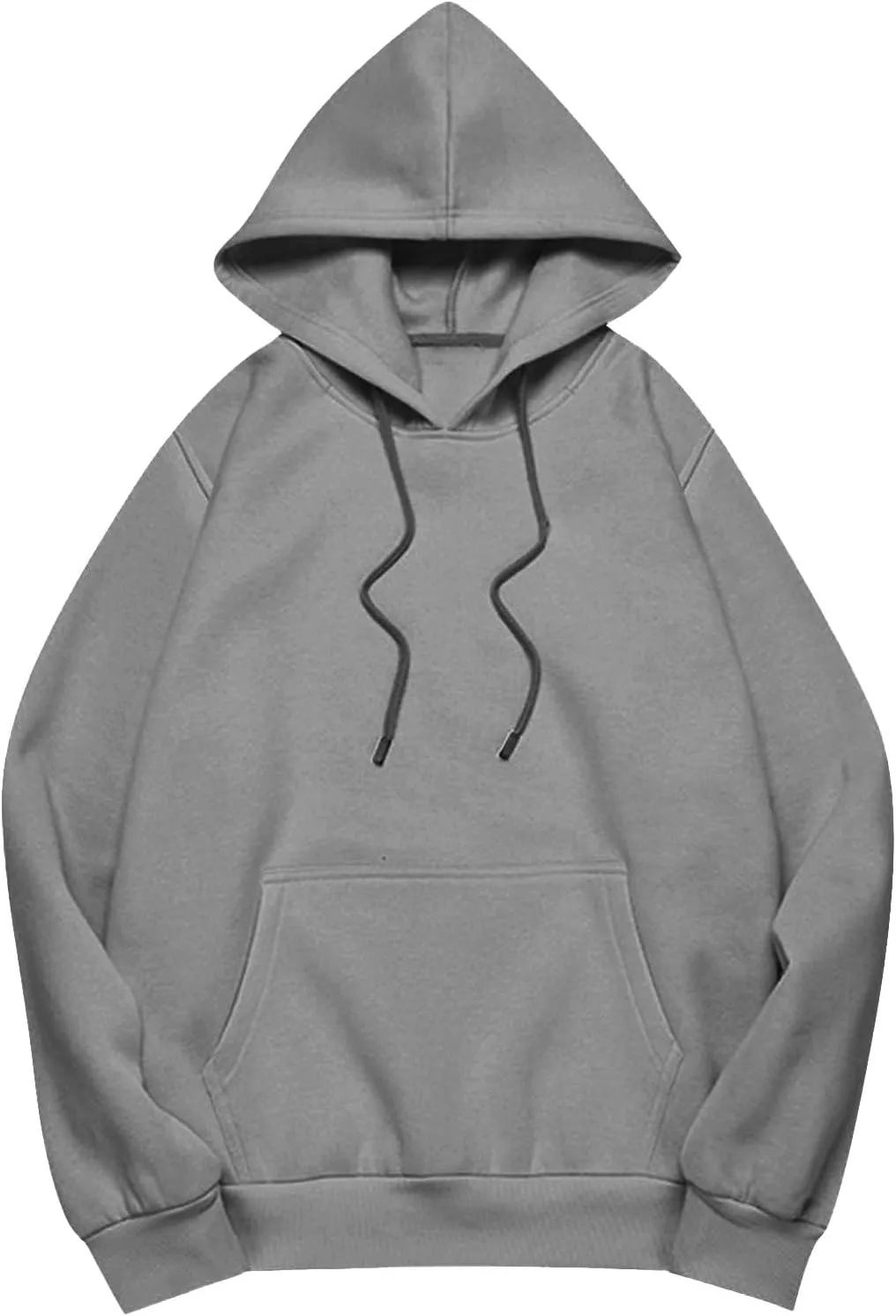 Womens Oversized Hoodies Fleece Solid Color Long Sleeve Sweatshirts with Pockets Winter Basic Pullover 2024 Fashion Tops