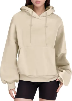 Womens Oversized Hoodies Loose Fit Fleece Sweatshirts Autumm Pullover Sweaters Teen Girls Preppy Top Clothes Womens Fall