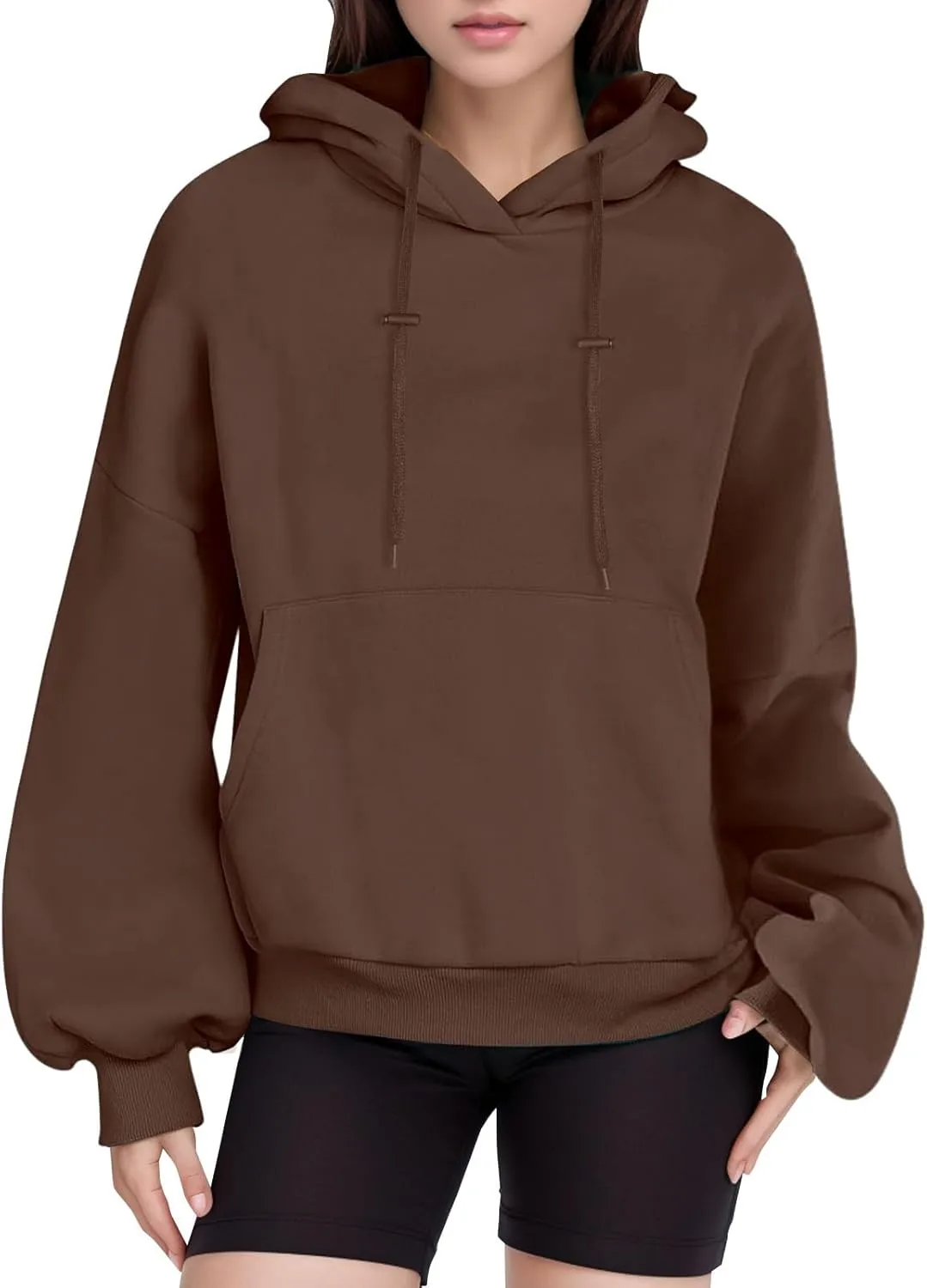 Womens Oversized Hoodies Loose Fit Fleece Sweatshirts Autumm Pullover Sweaters Teen Girls Preppy Top Clothes Womens Fall