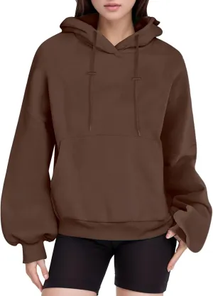 Womens Oversized Hoodies Loose Fit Fleece Sweatshirts Autumm Pullover Sweaters Teen Girls Preppy Top Clothes Womens Fall