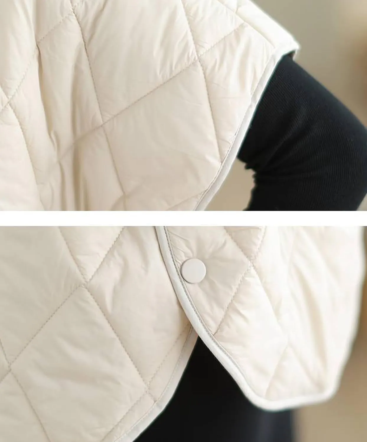Womens Oversized Quilted Puffer Vest Cap Sleeve Stand Collar Zip Up Down Vest with Pockets