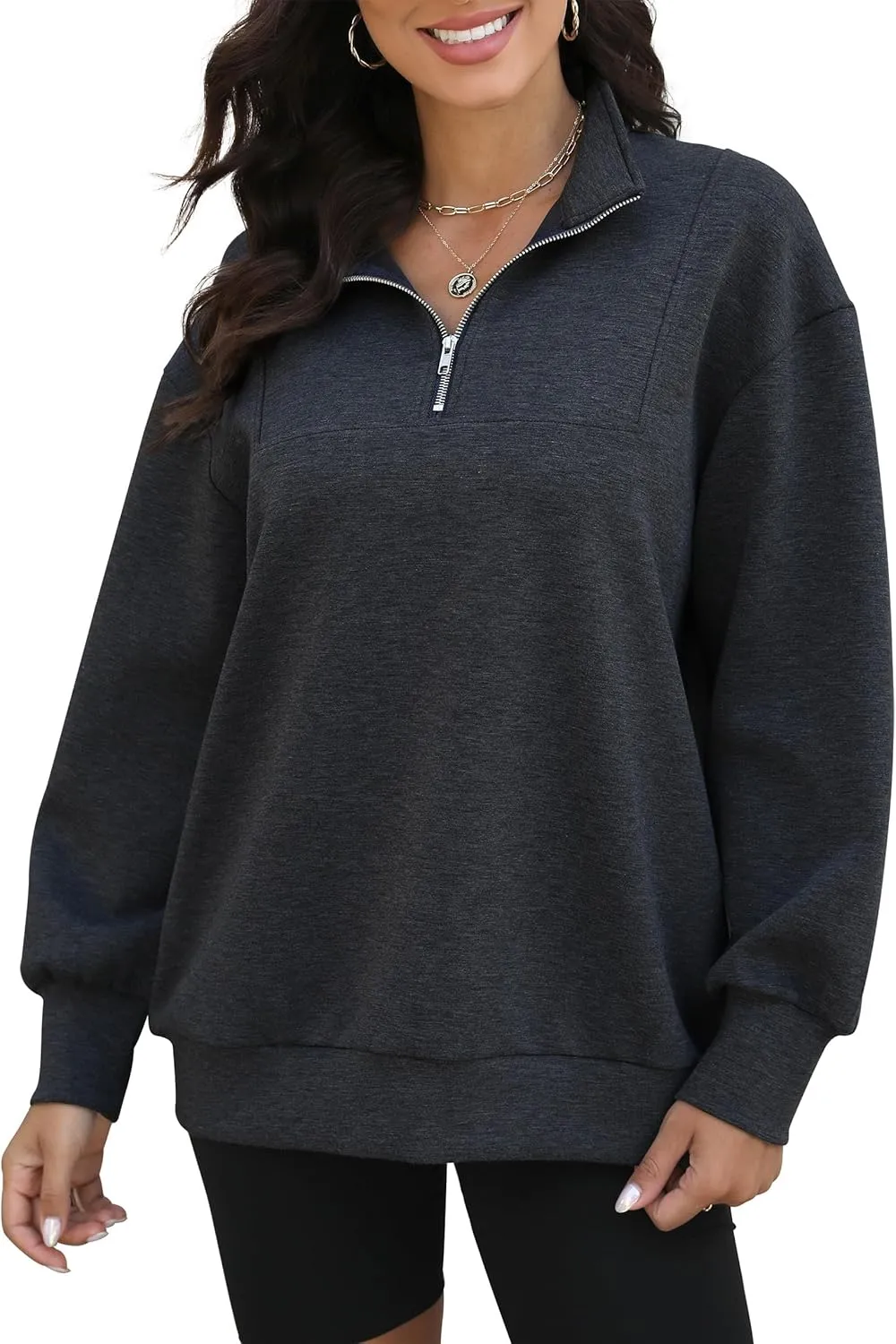 Womens Oversized Sweatshirts Zip Up Hoodie Loose Fit Pullover Sweaters Long Sleeve Tops for Women Fall Fashion 2024